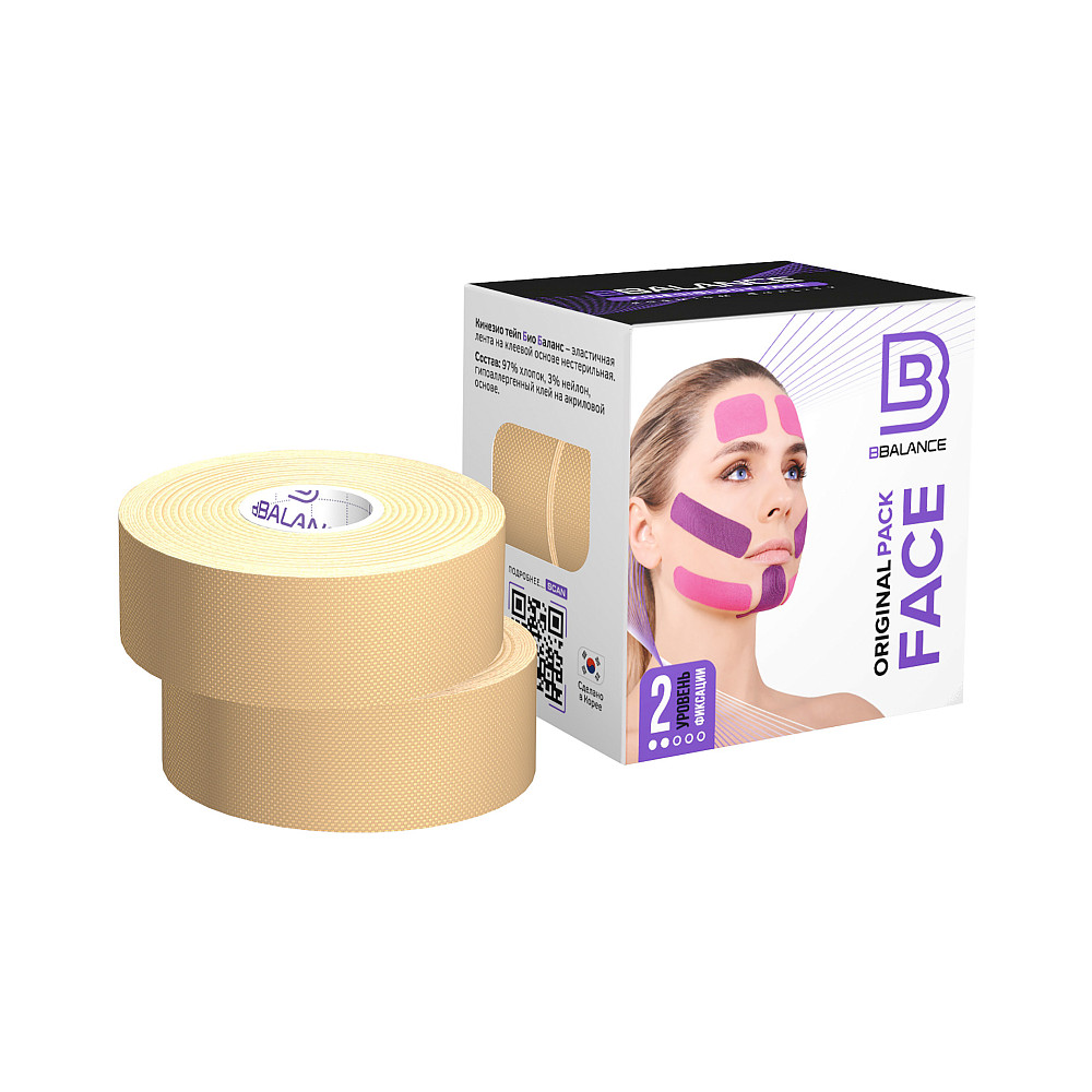 

тейп BBTAPE, Тейпы для лица BB Super Soft, бежевый,  рулона, ,5см х 5м, BB SUPER SOFT